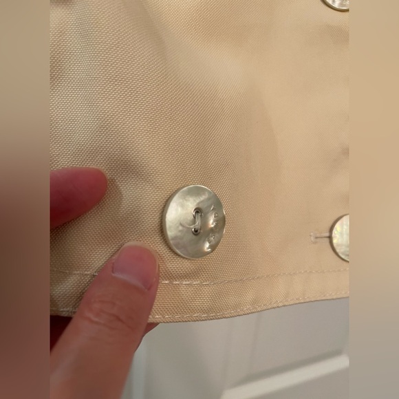 Rare Escada Beige Double Breasted Cropped Sleeveless Trench Jacket w/ Hood - Picture 9 of 13